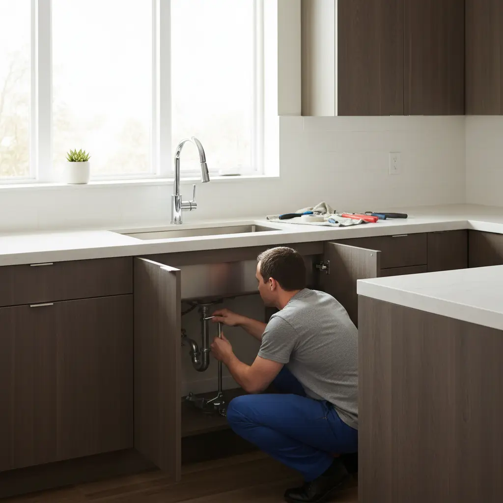 Fitting a new chrome kitchen faucet